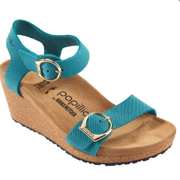 Birkenstock Shoes - Papillio by Birkenstock Soley Leather Wedge Sandal